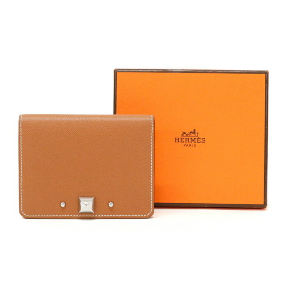 HERMES Medor Card Case Vaux Madame Bifold Holder Brown